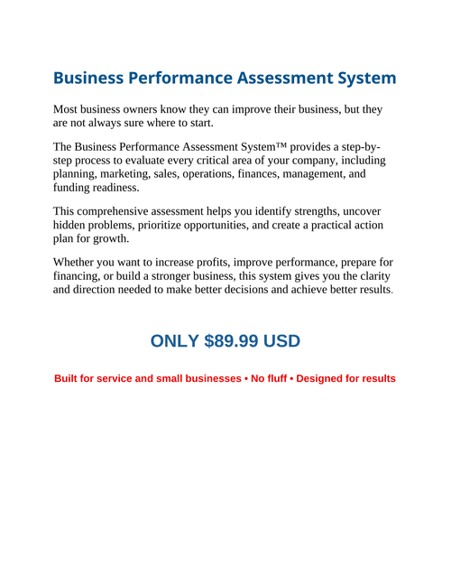 Business Performance Assessment System