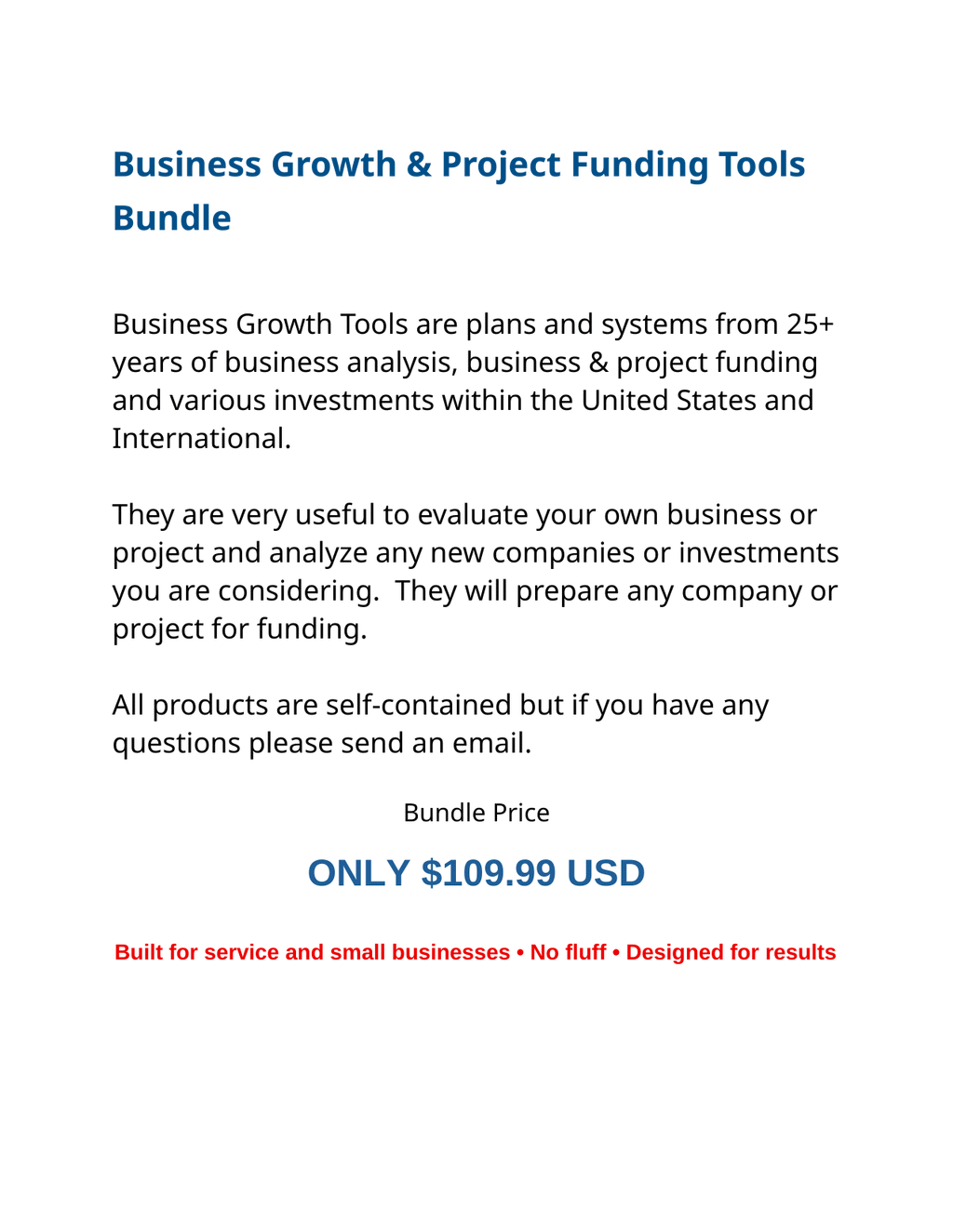 Business Growth & Project Funding Tools Bundle