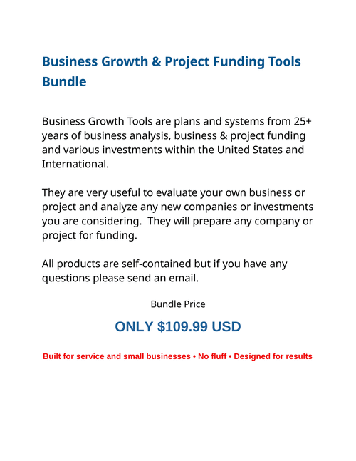 Business Growth & Project Funding Tools Bundle